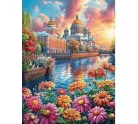Palacio Municipal al Atardecer Puzzle 1000 Piezas Desafío Intelectual Rompecabezas para Adultos Obra De Arte Colorido DIY Creativo Decoración Hogar 1000 PCS
