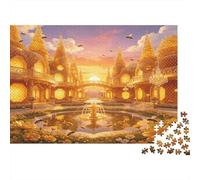 Palacio Panal de Miel Puzzle de 1000 Piezas Papel para Adultos Escena Fantasía Atardecer Puzzle para Toda la Familia Relajación y Decoración Hogar Regalo 52x38cm/1000pcs