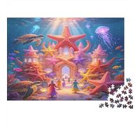 Palacio Submarino Fantasía Puzzle de 1000 Piezas Papel para Adultos Escena Marino Relajante Decoración Hogar Regalo 38x26cm/1000pcs