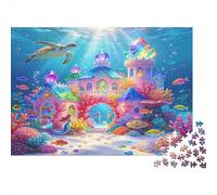 Palacio Submarino Fantasía Puzzle para Adultos Puzzle de 1000 Piezas Papel Juego de Puzzle 1000 Piezas Coral Colorido Océano Antiestrés Decoración Hogar Regalo 52x38cm/1000pcs