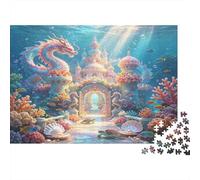 Palacio Submarino Fantástico Puzzle de 1000 Piezas Papel Adultos Escena Oceánica Encantada Relajante Puzzle para Toda la Familia Decoración 52x38cm/1000pcs
