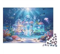 Palacio Submarino Fantástico Puzzle de 1000 Piezas Papel para Adultos Escena Oceánica Mágica Juego de Puzzle para Toda la Familia Relajación Decoración Regalo 38x26cm/1000pcs