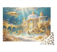 Palacio Submarino fantástico Puzzle de 1000 Piezas Papel para Adultos Escena oceánica mágica Puzzle para Toda la Familia Relajación Regalo 52x38cm/1000pcs