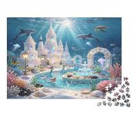Palacio Submarino Fantástico Puzzle de 1000 Piezas Papel para Adultos Escena Oceánica Misteriosa Juego de Puzzle 1000 Piezas Relajación Decoración Regalo 52x38cm/1000pcs