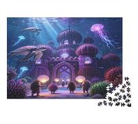 Palacio Submarino Fantástico Puzzle de 1000 Piezas Papel para Adultos Mundo Acuático Encantador Relajante Regalo Familiar 70x50cm/1000pcs
