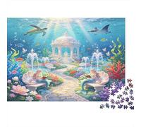 Palacio Submarino Puzzle de 1000 Piezas de Cartón para Adultos Jardín Acuático Escena Juego de Puzzle 1000 Piezas Relajante Decorativo 52x38cm/1000pcs