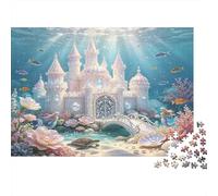 Palacio Submarino Puzzle de 1000 Piezas Papel para Adultos Escena Fantasía Oceánica Puzzle para Toda la Familia Relajación Decoración 70x50cm/1000pcs