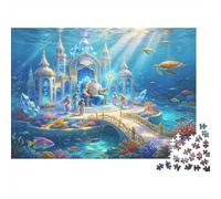 Palacio Submarino Puzzle de 1000 Piezas Papel para Adultos Escena Fantástica Oceánica Relajación Enfoque Familiar Decoración Regalo 70x50cm/1000pcs