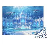 Palacio Submarino Puzzle de 1000 Piezas Papel para Adultos Escena Oceánica Juego de Puzzle 1000 Piezas Relajación Decoración Hogar 70x50cm/1000pcs