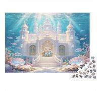 Palacio Submarino Puzzle de 1000 Piezas Papel para Adultos Escena Oceánica Set de Puzzle 1000 Piezas Relajación Decoración Regalo 38x26cm/1000pcs