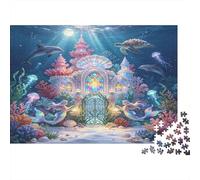 Palacio Submarino Puzzle de 1000 Piezas Papel para Adultos Sirena Fantasía Fondo Marino Relajante Regalo Hogar 70x50cm/1000pcs