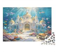Palacio Submarino Puzzle de 1000 Piezas para Adultos Mundo Marino Fantástico Papel Relajación Familia Decoración Hogar Regalo 70x50cm/1000pcs