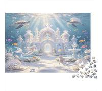 Palacio Submarino Puzzle de 1000 Piezas Puzzle para Adultos Escena Fantástica Sirenas Papel Relajante Decoración Hogar Regalo 52x38cm/1000pcs