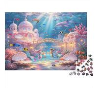 Palacio Submarino Puzzle de 1000 Piezas Puzzle para Adultos Fantasía Sirena Arrecife Coral Relajante Decoración Regalo Familiar 70x50cm/1000pcs