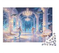 Palacio Submarino Sirena Puzzle de 1000 Piezas Puzzle para Adultos Escena Fantástica Puzzle de Papel Relajante Decoración Regalo 38x26cm/1000pcs