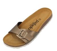 Palado Pantuflas para mujer Malta Metallic - Fabricado en España - Suela de ante suave - Suela EVA resistente - Elegante diseño metálico bronce UK5,5 - EU38, bronce metálico, 38 EU