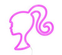 Paladone Barbie - Lámpara LED de neón con licencia oficial, lámpara con forma de muñeca rosa, alimentación USB, accesorios y decoración para dormitorio de niñas