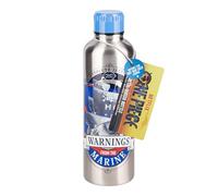 Paladone Botella de agua de acero inoxidable con tapa de rosca de 500 ml de Marines de One Piece, con licencia oficial para fans del anime, merchandising de cultura pop