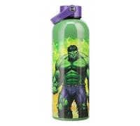 Paladone Botella de agua de acero inoxidable de Marvel Hulk con asa de transporte, 500 ml, aislante para mantener las bebidas calientes o frías, con licencia oficial