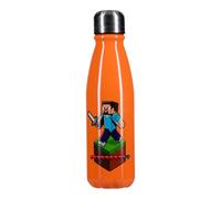 Paladone - Botella de agua reutilizable de aluminio con tapa de rosca, 600 ml, con licencia oficial de Minecraft para gaming, viajes, escuela y oficina