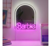 Espejo de Pared con luz LED de neón de Barbie, Decoraciones Oficiales de Mattel para el hogar y la habitación de niñas, Adolescentes, Mujeres, lámpara Rosa alimentada por USB | Paladone