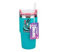 Paladone fortnite vaso térmico azul de 600 ml con pajita, botella ofi