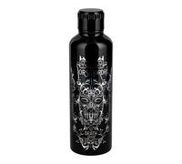 Paladone Harry Potter Death Eater - Botella de agua de metal con licencia oficial de 500 ml, de acero inoxidable, reutilizable, diseño de artes oscuras con máscara Bellatrix Lestrange para escuela