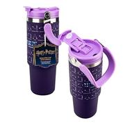 Paladone Harry Potter Hogwarts Spells - Vaso aislado de 900 ml con asa y popote, base delgada para portavasos de coche, con licencia oficial