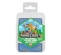 Paladone - Juego de Cartas Impermeable de Minecraft con Estuche de Almacenamiento en Relieve, con Licencia Oficial, baraja estándar con Personajes destacados, Juguetes y Regalos para niños Jugadores