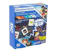 Paladone Juego de Memoria de los Superhéroes de DC Comics, 2 Juegos en 1, con Licencia Oficial