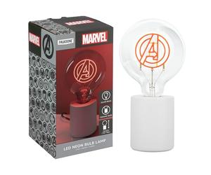 Paladone - Lámpara de neón LED decorativa de Los Vengadores de Marvel con licencia oficial - Bombilla de vidrio E27, regalo de superhéroes, luz divertida para dormitorios y hogares