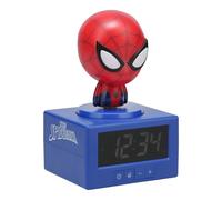 Paladone - Reloj despertador digital de Spiderman con luz de noche y música, decoración de dormitorio de superhéroes de MCU con licencia oficial de Marvel para niños y adolescentes, funciona con pilas