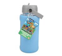 Paladone Minecraft Axolotl - Botella de agua de vidrio con funda de silicona, 800 ml, apta para lavavajillas, con licencia oficial