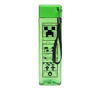 Paladone Minecraft Botella de agua de plástico cuadrada de viaje con correa para la muñeca, regalo para niños, 500 ml