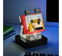 Paladone Minecraft Wolf Icon Light - 11cm Light-Up Figure for Bedroom, Desk or Gaming Setup - Battery Powered