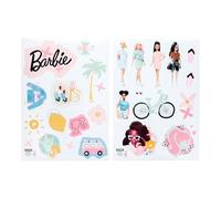 Pegatinas de Pared Barbie - Producto Oficial, Stickers Reutilizables para habitación Infantil, Incluye Amigos icónicos, Letras, Ropa y Accesorios, decoración para niñas