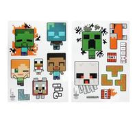 Paladone Pegatinas Personalizadas Minecraft para habitación Infantil - Producto Oficial, Stickers Reutilizables con íconos del Juego, decoración para Sala de Juegos, Incluye Steve, Alex, Creepers