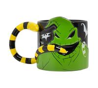 Paladone Nightmare Before Christmas Oogie Boogie - Taza de cerámica esculpida en 3D que brilla en la oscuridad, con licencia oficial de Disney para café, té, chocolate caliente
