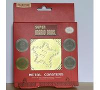 Paladone Posavasos Metálicos Super Mario - Set de 4 Posavasos Oficiales con Respaldo de Corcho, Regalo Gamer