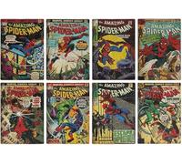 Paladone Spiderman - Juego de posavasos con licencia oficial de cómics, 8 unidades, decoración y regalo para fanáticos de la serie de cómics, nostálgico superhéroe de Marvel