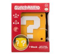 Paladone Super Mario Lámpara Bloque SquishyGlo - Luz nocturna LED recargable de silicona, producto oficial Nintendo