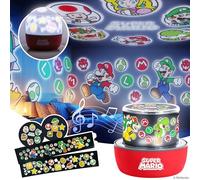 Paladone Super Mario - Lámpara de proyección con licencia oficial de Nintendo con escenas intercambiables e iluminación de estado de ánimo, 3 modos de luz, decoración de sala de juegos