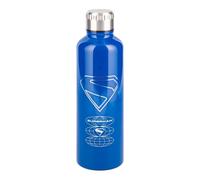 Paladone Superman - Botella de agua de metal azul, con licencia oficial de DC Comics Superhero de 500 ml, termo reutilizable de acero inoxidable aislado para escuela, deportes, trabajo