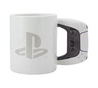 Paladone Taza Cerámica PlayStation - Taza Oficial PS5, Con Mango en Forma de Controlador, 480ml