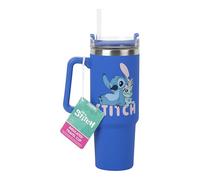 Paladone - Taza de viaje térmica azul de 900 ml y pajita de Stitch con licencia oficial de Disney, para té helado o café, con asa, merchandising de cultura pop para fans