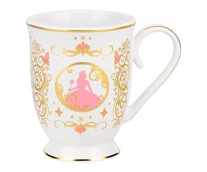 Paladone Taza Wicked Movie Glinda - Regalo con licencia oficial para fanáticos de Wicked, taza de cerámica rosa y dorada con monograma G, elegante vajilla para beber té y café