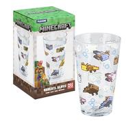 Minecraft Paladone - Vaso para beber de Axolotl 400 ml, de cristal, con licencia oficial, regalo divertido para gamers, merchandising de gaming