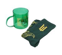 Paladone Wicked Movie - Juego de taza y calcetines de cristal - Regalo oficial de Disney para fanáticos malvados, taza de Defy Gravity con tinte verde y calcetines de tobillo de Emerald City