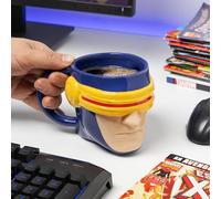 Paladone X-Men Cylcops - Taza de café de cerámica con visera de combate que cambia de calor, con licencia oficial de Marvel de 550 ml, tamaño grande para té, chocolate caliente y más, regalos de