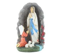 PALAIS DU ROSAIRE Palacio del Rosario Cueva de resina con la aparición de Lourdes en Rosario 22 cm - Estatua Virgen María - Culto Cristiano de Plástico
